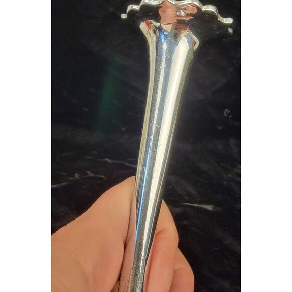 Vintage Silver-Plated Trumpet Bud Vase - Picture 12 of 16